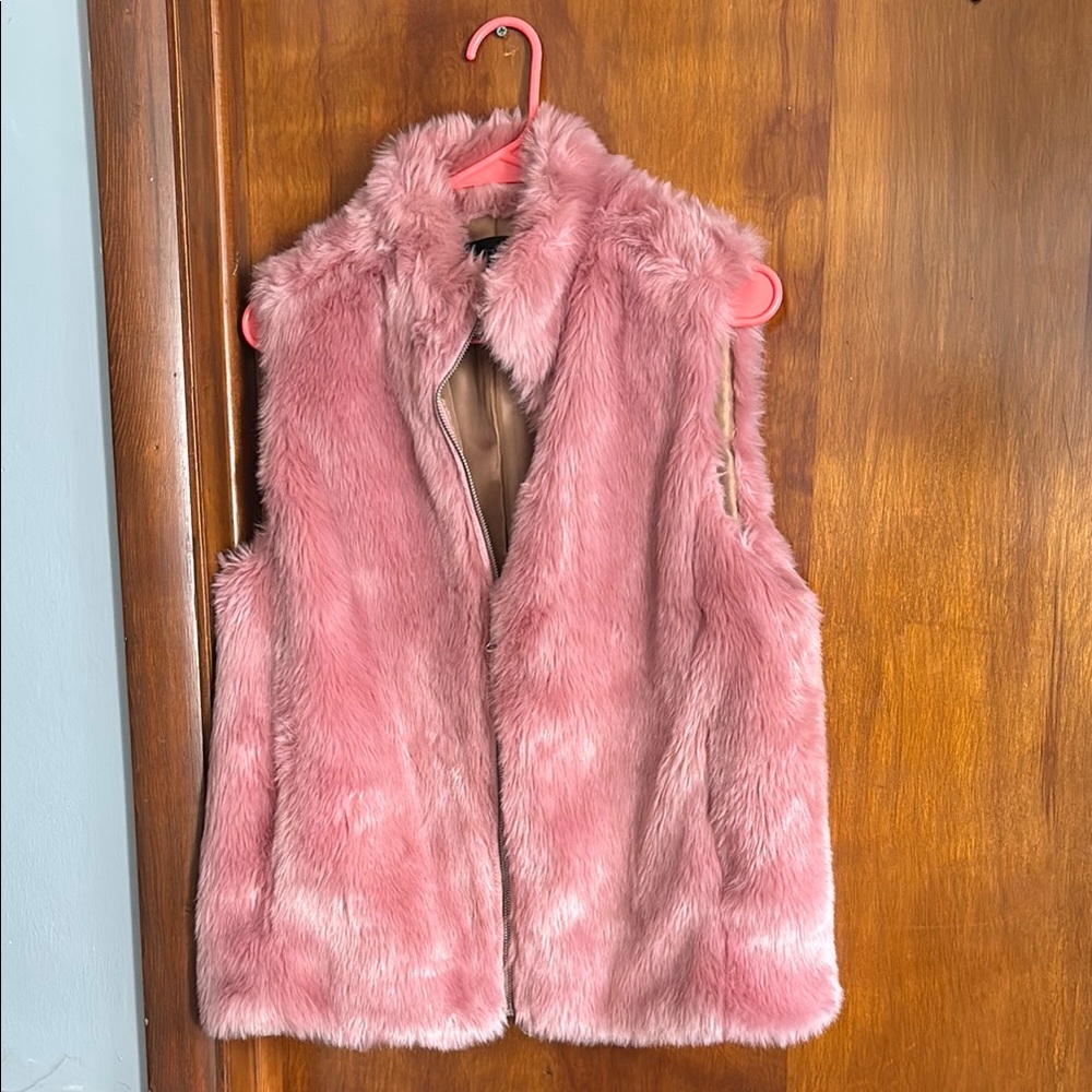 J.Crew Pink Faux Fur Vest